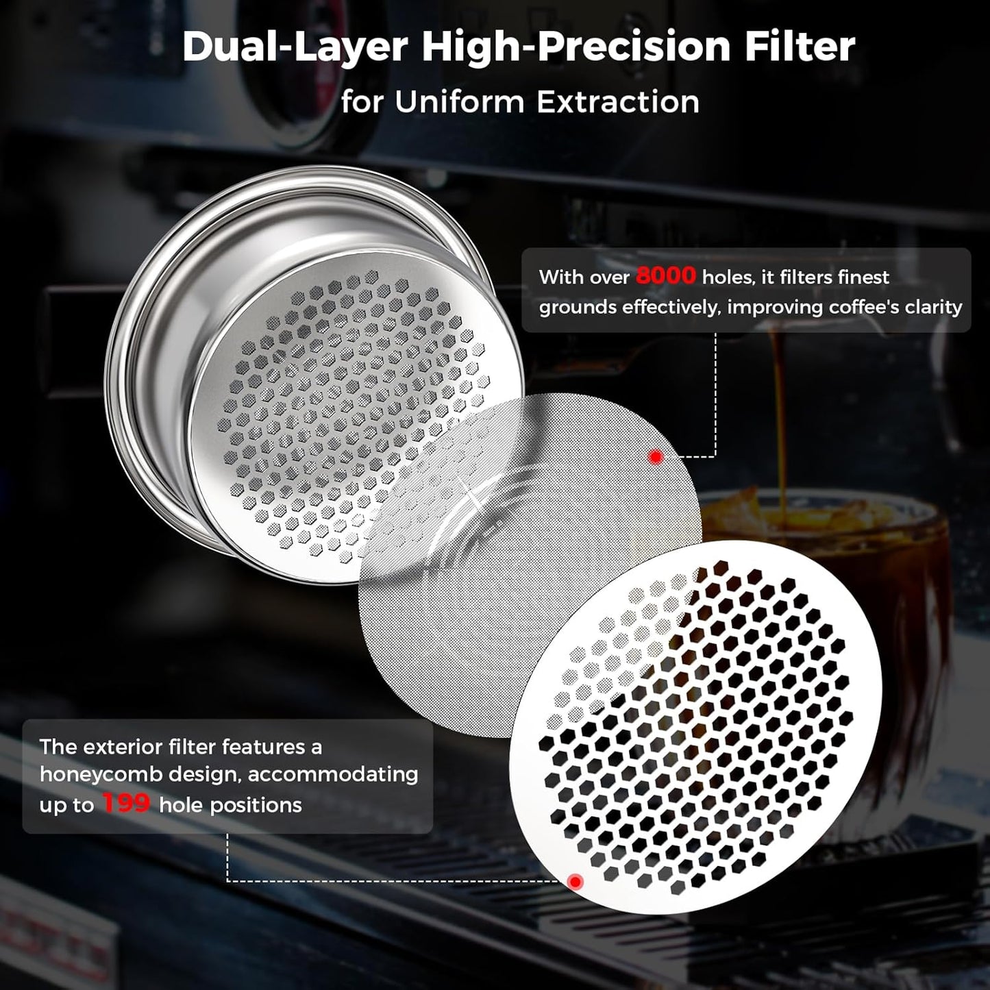 IKAPE 54MM Bottomless Naked Portafilter Black, Suitable for 54MM Breville Barista Series BES870/880 Machine & Solis Barista Machines (Included 18g Capacity Filter Basket)