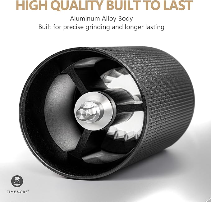 TIMEMORE Manual Coffee Grinder Chestnut C3S Max, Hand Coffee Grinder with Foldable Handle, Stainless Steel S2C Conical Burr Coffee Grinder, Adjustable Grind Setting for Espresso to French Press, Black