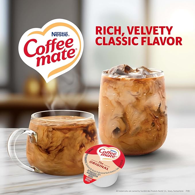 Nestle Coffee mate Coffee Creamer, Original, Liquid Creamer Singles, Non Dairy, No Refrigeration, 0.375 fl oz Tubs (Pack of 360)