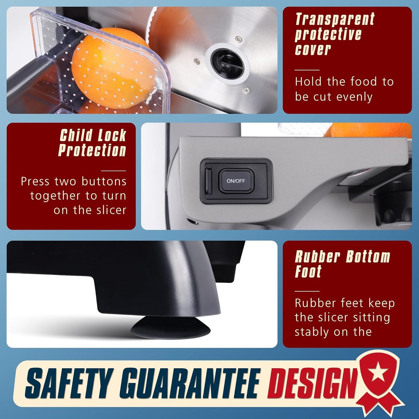 Meat Slicer, 200W Electric Food Deli Slicer with Adjustable Thickness and 2 Removable 7.5 Inch Stainless Steel Blades for Cheese and Bread, Ideal for Home (0-18 mm/0-0.7 Inches)