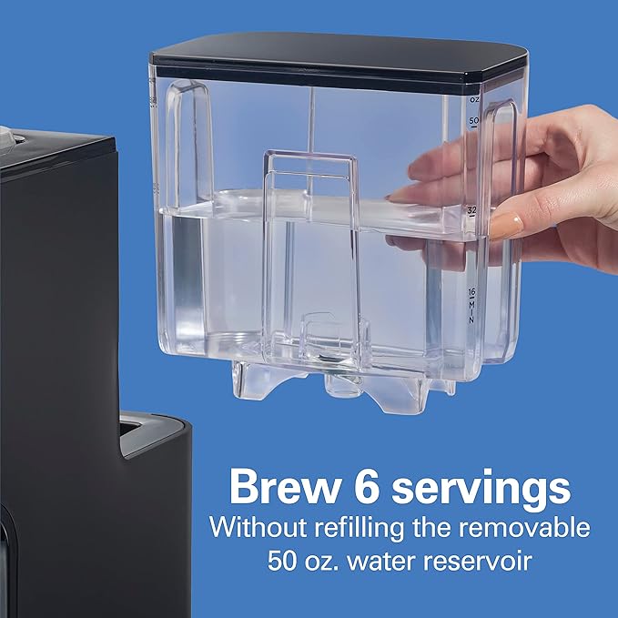Hamilton Beach Gen 4 FlexBrew Single-Serve Hot & Iced Coffee Maker with Removable Reservoir, Compatible with Pod Packs and Grounds, 50 oz, 4 Fast Brewing Options, Black