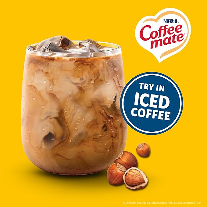 Nestle Coffee mate Coffee Creamer, Hazelnut, Liquid Creamer Singles, Non Dairy, No Refrigeration, 0.375 fl oz Tubs (Pack of 200)