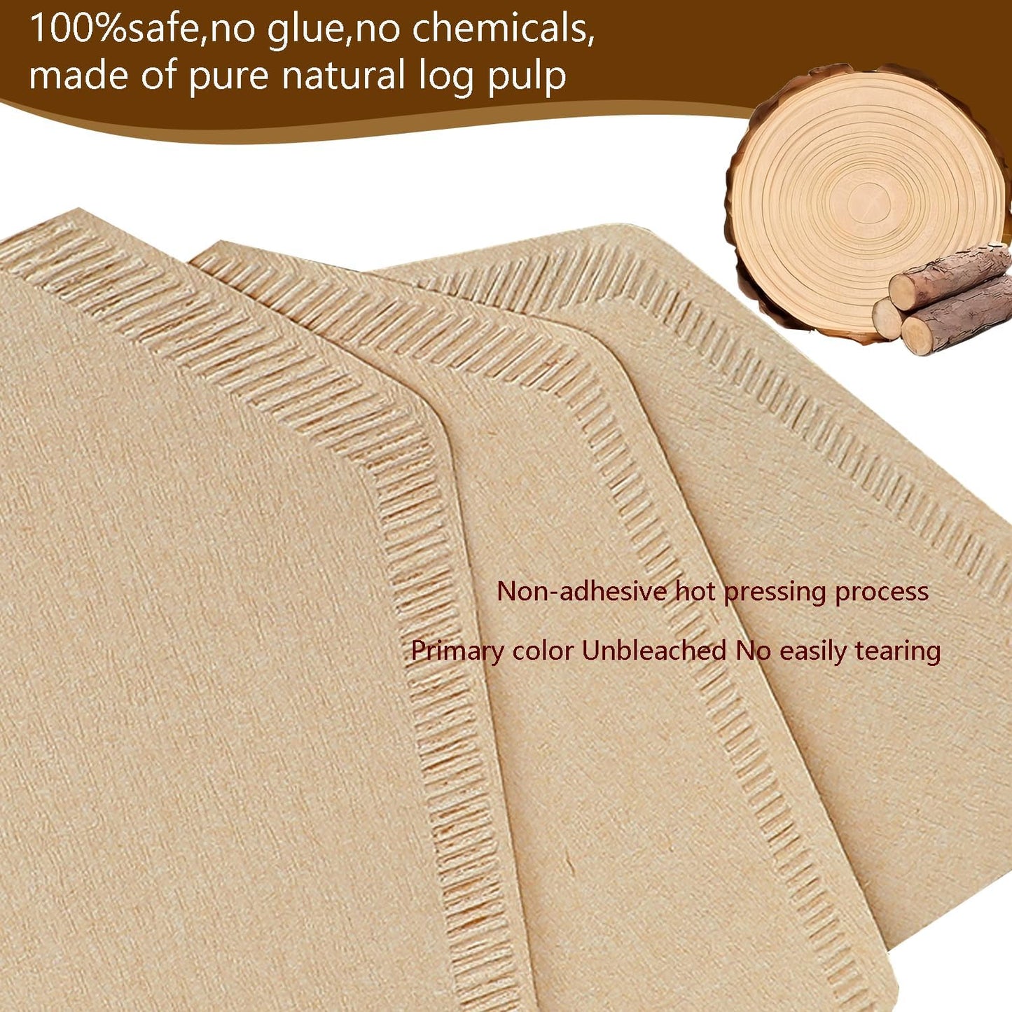 #4 Cone Coffee Filters,100 Count Disposable Coffee Paper Filters,Unbleached Cone Filters 8-12 Cup, Filters For Pour Over and Drip Coffee Maker (100, #04)