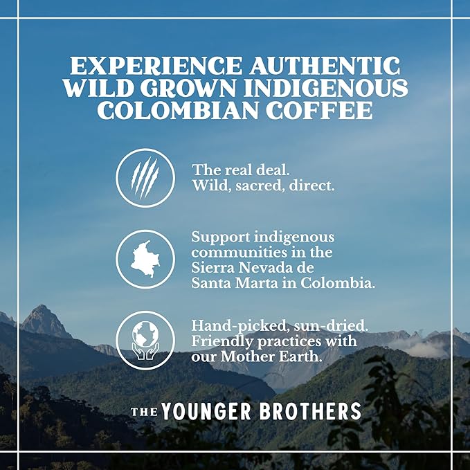 The Younger Brothers Trading Co. Kogi Coffee | Indigenous Wild Grown Whole Bean | Ethically Sourced Single Origin Colombian Coffee | Kogi Medium Roast (35.2 Ounce (Pack of 5)