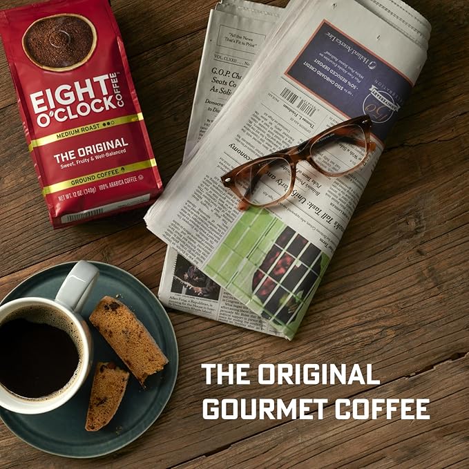 Eight O'Clock Coffee The Original Whole Bean Coffee, Medium Roast, 21 Ounce (Pack of 1) - Sweet, Fruity, Well Balanced