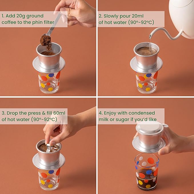 Conihat Whole Bean Coffee - Vietnamese Premium Arabica & Robusta Blend, Dark Roast, Dark Chocolate & Roasted Nut Notes, Bold & Long Aftertaste, Low Acid, Single Origin, Hand-Picked, 16 Oz Bag