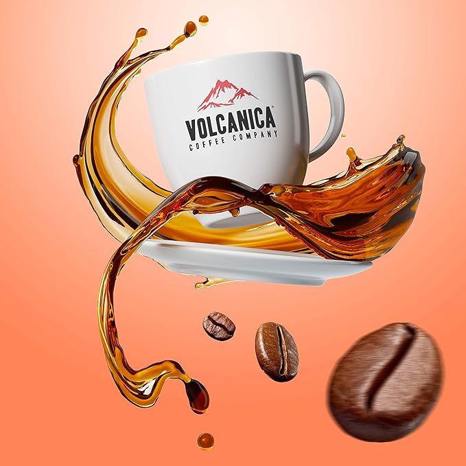 Volcanica Coffee, Dark Roast Coffee, Whole Bean, Fresh Roasted, 16-ounce