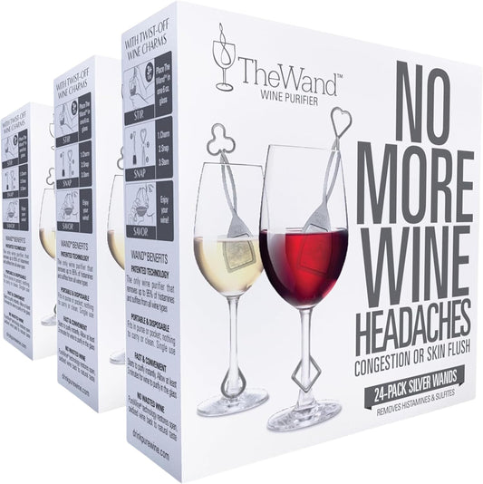 PureWine Wine Wands Purifier, 72 Filters - Reduces Histamines & Sulfites, Alleviates Allergies & Sensitivities - Restores Taste, Perfect Pour, Gifting, Holiday
