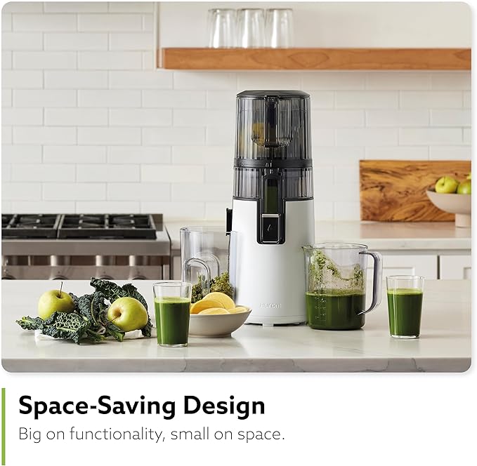 Hurom H70 Cold Press Juicer Machine, Easy to Clean Masticating Slow Juicer, Ideal Balance of Size and Function, Compact, Strainer Free, Self Feeding, Hands Free, with Wide Mouth Hopper (Black)