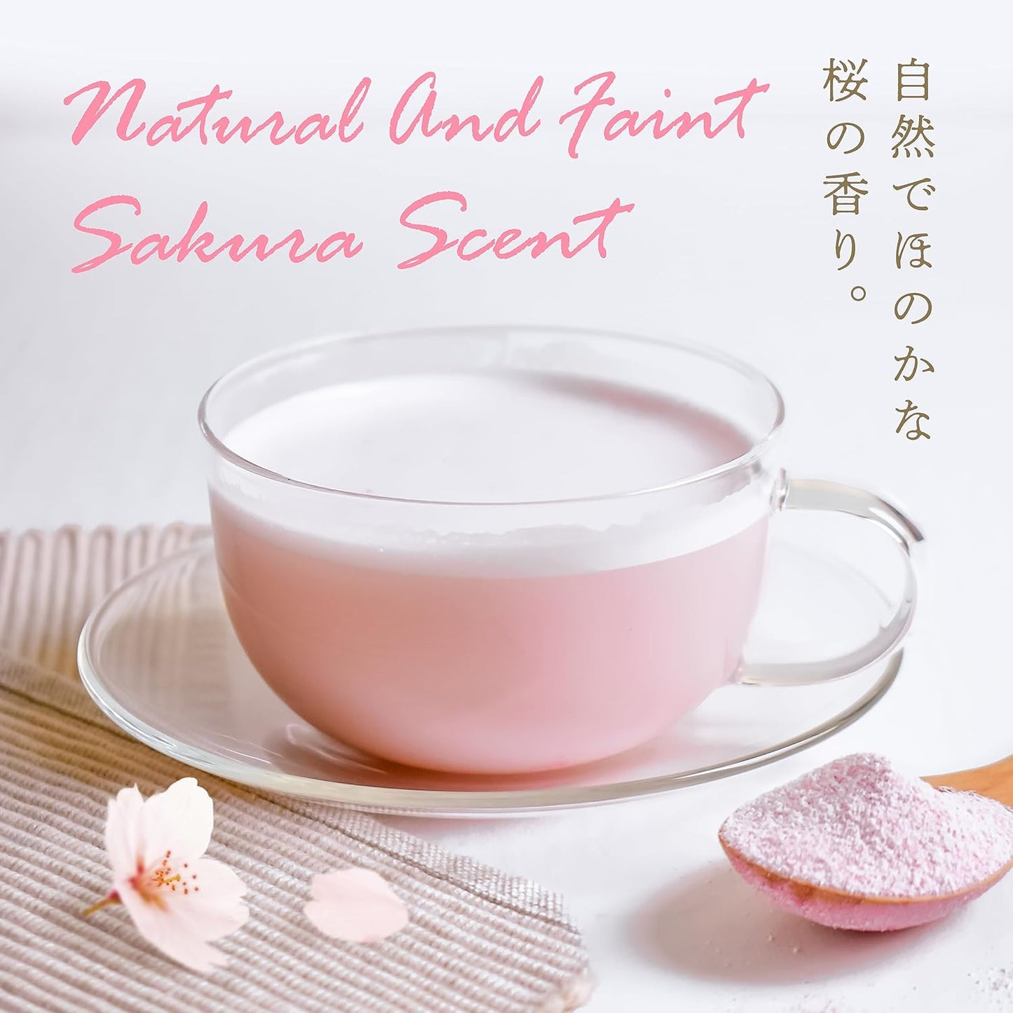 YAMASAN KYOTO UJI Sakura Latte -Creamy and Aromatic Foam- Using Japanese Cherry Blossom 100%, Made in Japan,Sold by Japanese company, 100g(3.5oz)