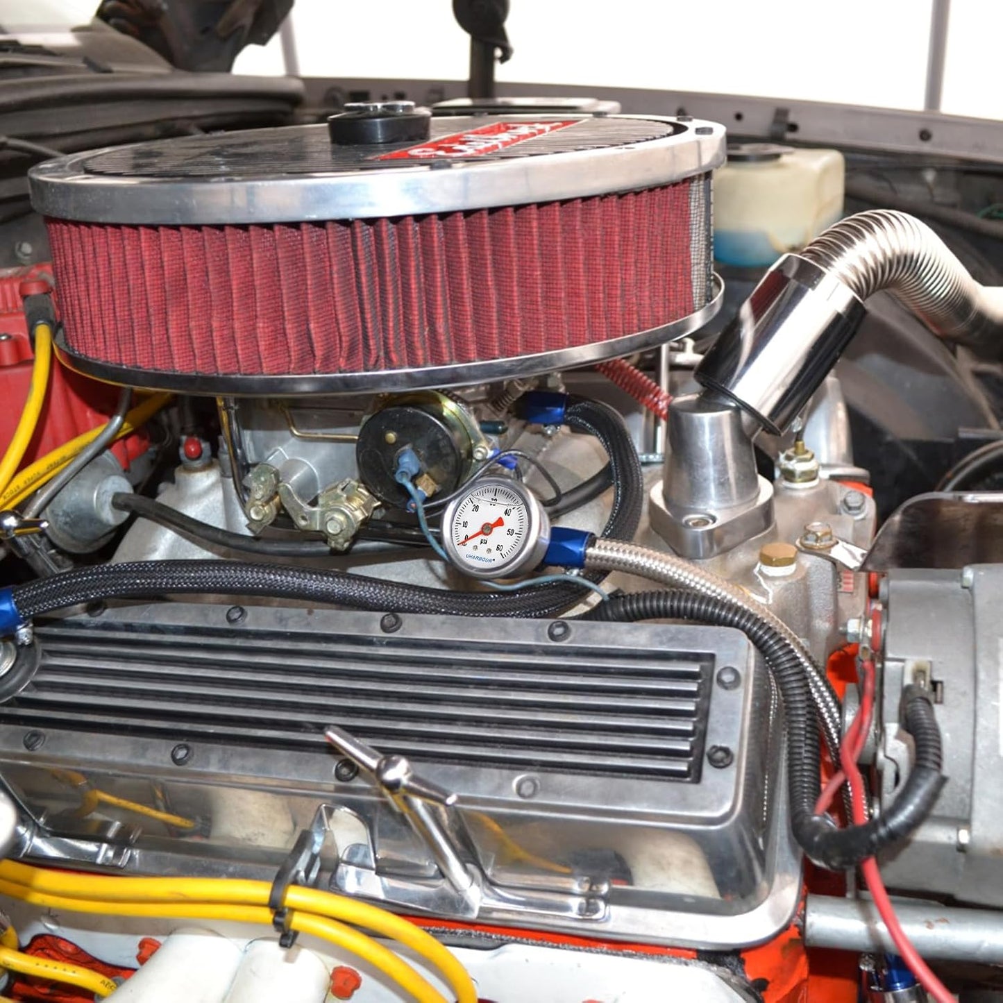 Glycerin Filled Pressure Gauge with 304 Stainless Steel Case, 1-1/2" Dial Size, 0-60Psi, High Accuracy, 1/8" NPT Center Back Mount