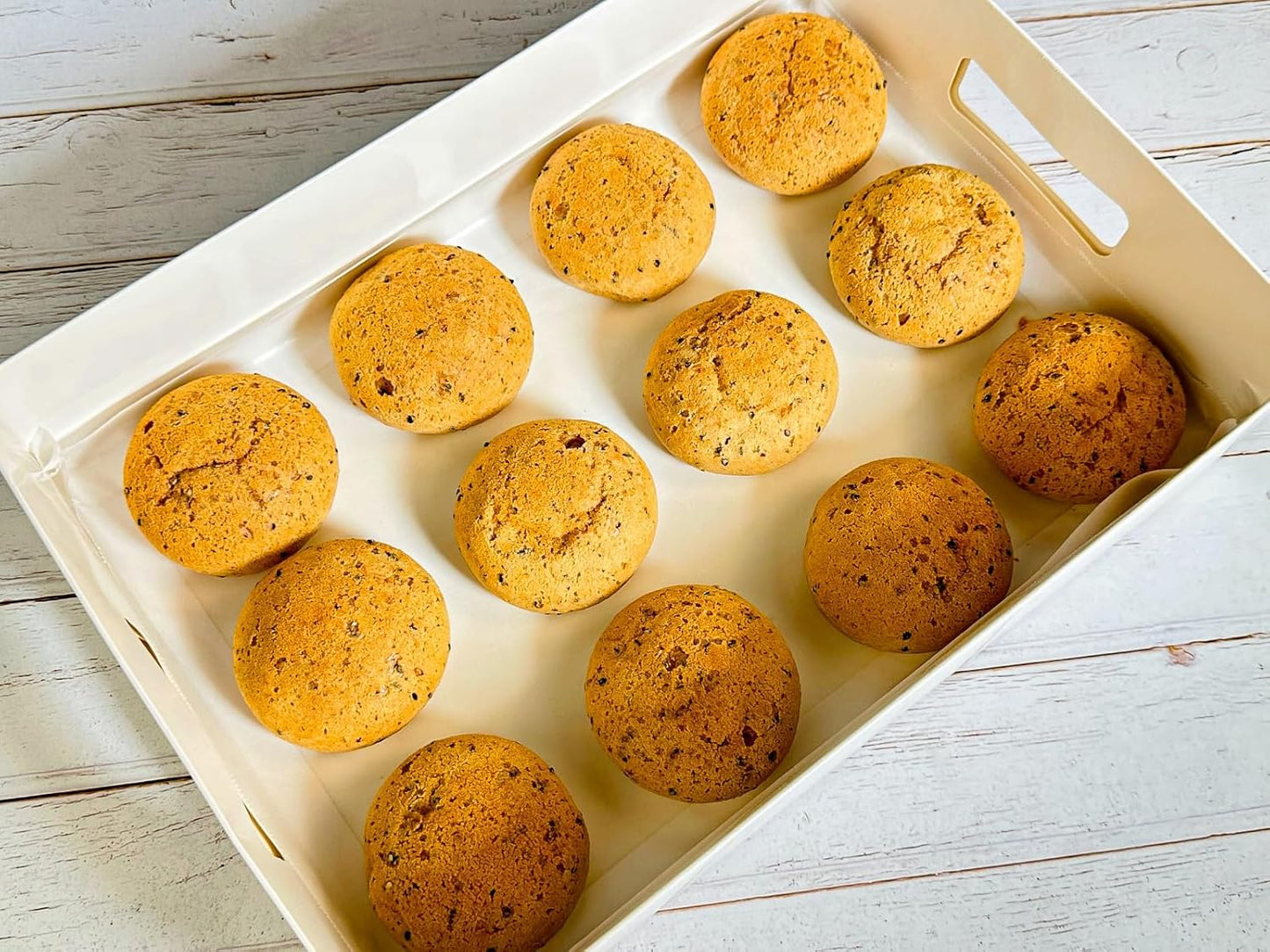 12-Pack 13" X 9" X 3" White Blyss Cookie Crate,Sturdy Cookie Serving Tray Great for Party Platters,Natural Kraft Paper Cardboard Tray use for Packaging and Hold Cookies,Take Out Container,Pack of 12