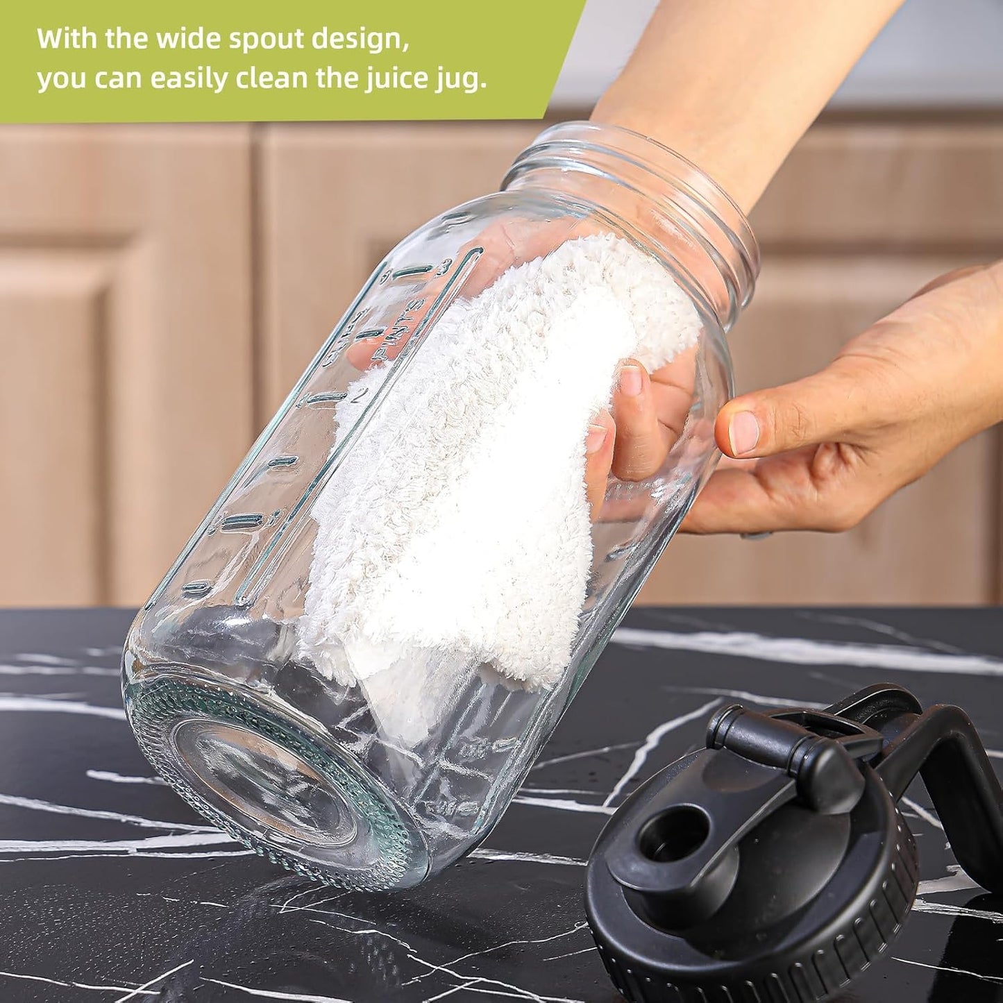 2 Quart Glass Pitcher with Lid for Fridge, Cold Brew Coffee Maker 64 oz, 2 Pack Airtight Leakproof Iced Tea Pitcher with Stainless Steel Filter, New Years Gifts for Friends (Black & Gray)