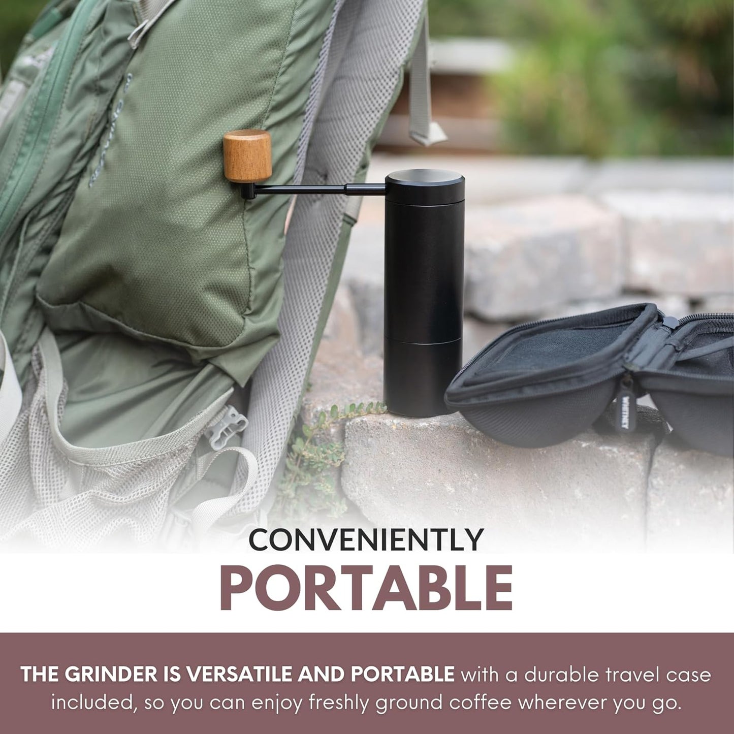 Manual Coffee Grinder | Coffee Gift Set | 6 Star Conical Burr Coffee Grinder with Adjustable Settings | Coffee Bean Grinder with Travel Case | Portable Hand Coffee Grinder