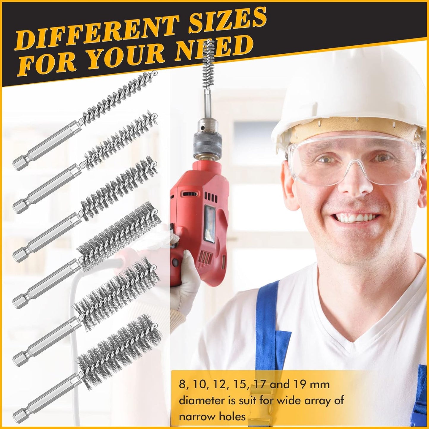 24 Pieces Bore Brush for Drill Wire Bore Brush Set Wire Cleaning Set Stainless Steel Cleaning for Power Drill Impact Driver (Stainless Steel)