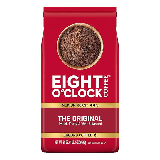 Eight O'Clock Coffee The Original Ground Coffee, Medium Roast, 21 Ounce (Pack of 1) - Sweet, Fruity, Well Balanced