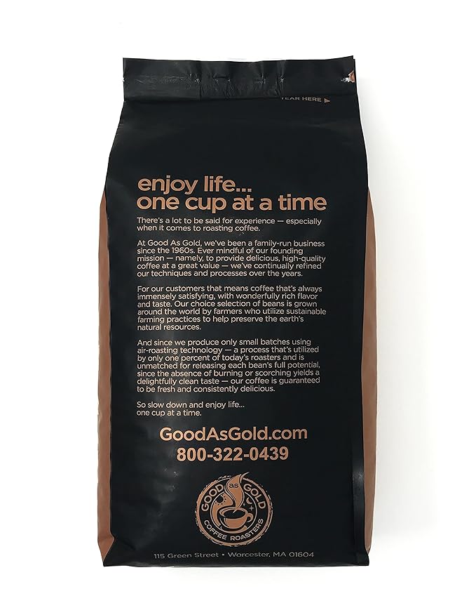 Honduras Coffee Beans (5 LBS), Light/Medium Roast, Fair Trade/Organically grown, Good As Gold Coffee Roasters