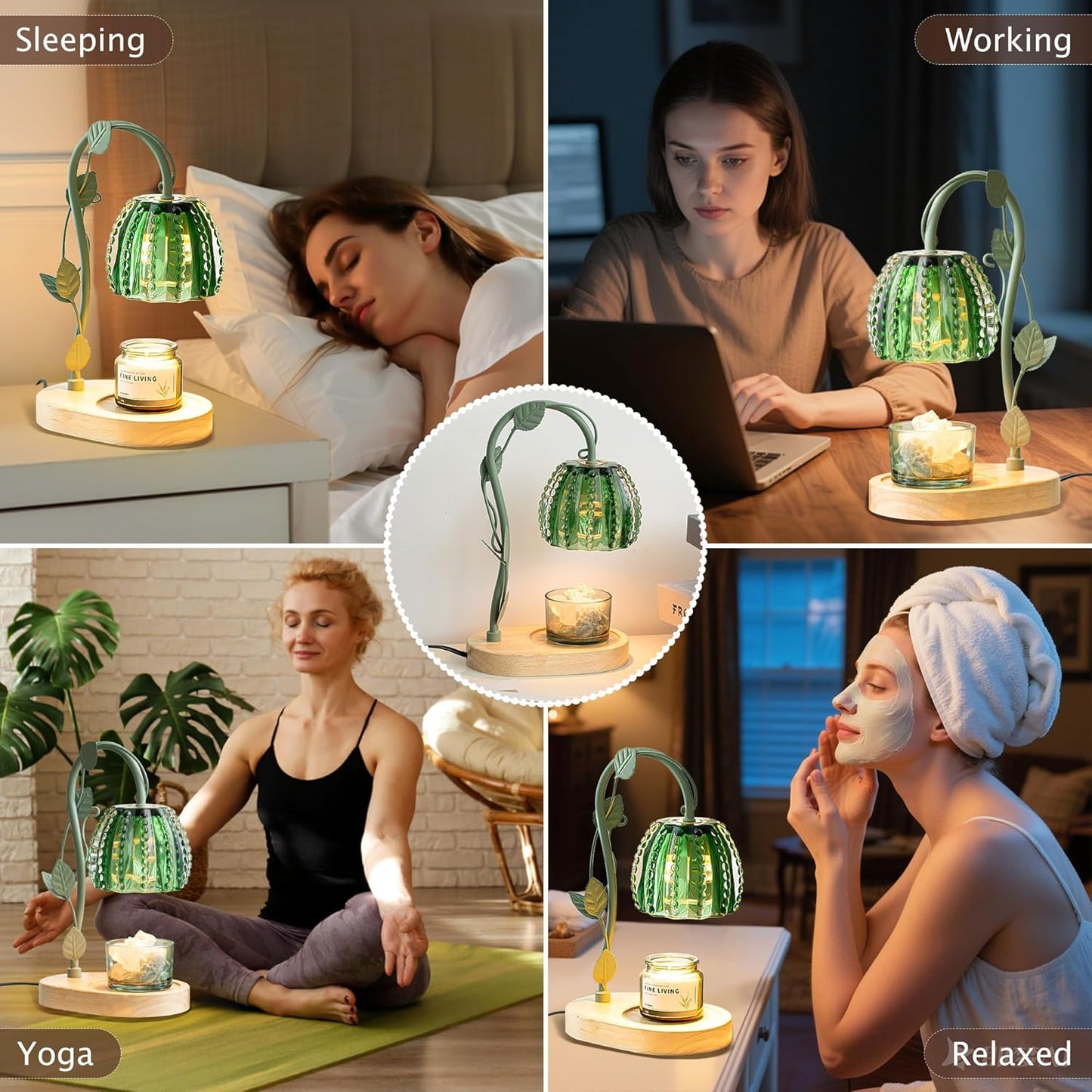 Flower Candle Warmer Lamp with Timer,Dimmable Candle Lamp Warmer,Adjustable Height Candle Warmer for All Jar Candles,Bedroom Living Room Home Decor Aesthetic Christmas Birthday Gifts for Women