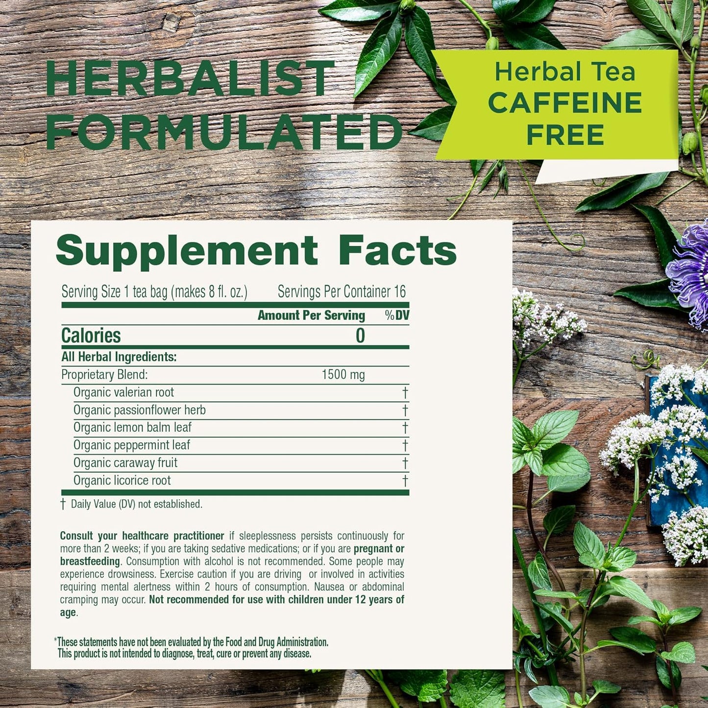 Traditional Medicinals Organic Nighty Night Extra Tea With Valerian Root for Relaxation, 96 Tea Bags (Pack of 6)